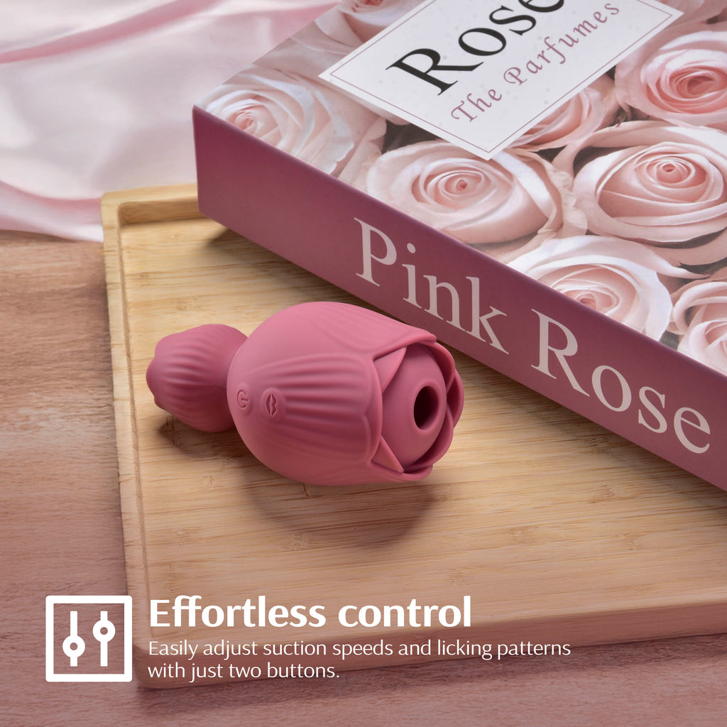Licking & Suction Rose Vibrator
