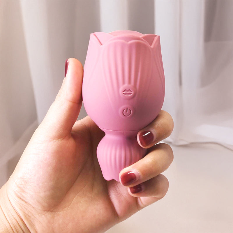 Licking & Suction Rose Vibrator